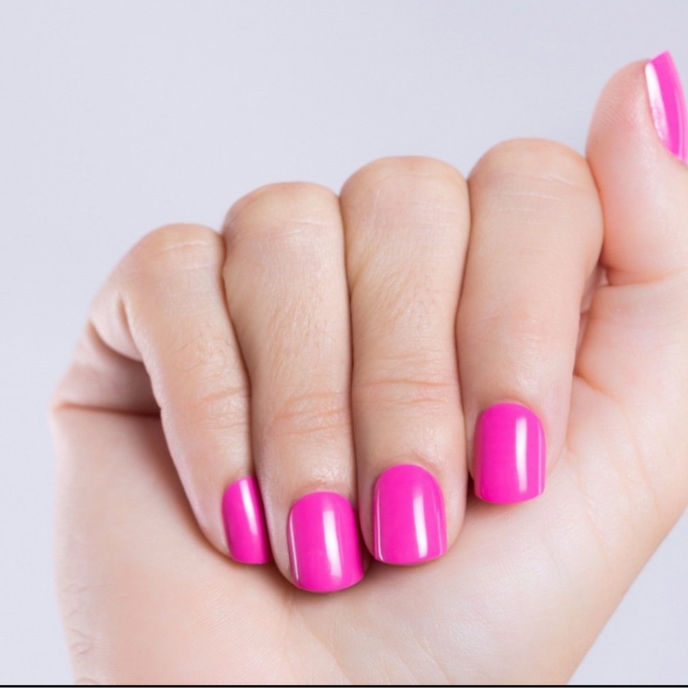 Red Aspen nail dashes Harper picks peonies bright pink